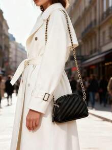 Yves Saint Laurent Esencial elegante de Navidad - Bolso de embrague negro multiusos para mujer, versátil para maquillaje, transporte, compras, regalo de moda para las fiestas - Negro - Ver 1