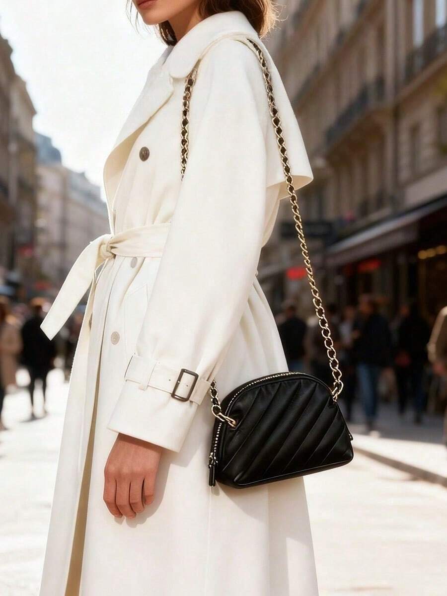 Yves Saint Laurent Esencial elegante de Navidad - Bolso de embrague negro multiusos para mujer, versátil para maquillaje, transporte, compras, regalo de moda para las fiestas - Negro - Ver 1