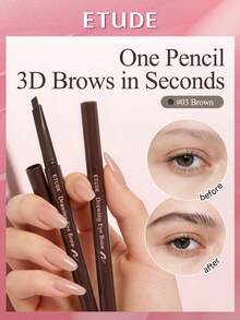 ETUDE 2-In-1 Waterproof & Smudge-Proof Eyebrow Pencil - #03 Brown - View 2