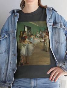 The Dance Class By Edgar Degas 1874 Art T-Shirt Vintage Art Art Apparel Art Lover Present Art Print Fashion (1) - 黑色 - 查看 1