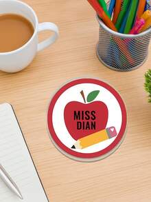 1pc Personalized Customized Teacher Coaster Gift, End Of Year Gift, Teacher Coaster, Personalized, Christmas Teacher Gift, Teacher Appreciation Gift