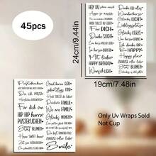 45pcs German Heart Quotes Stickers Rub-On UV Dtf Cup Wraps Stickers Compatible For Glass With German Inspirational Proverbs, Heart-Shaped Family & Friendship Birthday For You With Love Happiness Home Sparkler Saying Phrases Sticker - Self-Adhesive DIY Crafts Pack Decals For Cups, Glass, Ceramic, Furniture - Single Use Plastic Quotes Suitable For Home Decor, Crafts - Multicolor - View 12