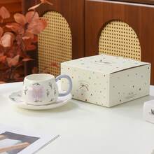 A Set Of Handcrafted Asymmetrical Ceramic Cup And Saucer Sets, Japanese-Style Retro High-Quality Thickened Coffee Cups, Afternoon Tea Latte Cup And Saucer Sets, Office Gifts, Birthday Gifts, Holiday Gifts, And Friends' Gifts - Multicolor - View 12