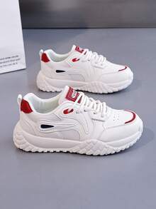 Women's White Sneakers, Versatile Casual Street Style Flat Shoes, Fashionable And Sporty - White - View 3