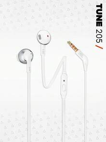 Tai nghe nhét tai có dây Tune 205, âm thanh JBL Pure Bass huyền thoại, thiết kế công thái học nhẹ nhàng cho cảm giác thoải mái cả ngày, mic và điều khiển tích hợp trên dây để điều khiển cuộc gọi và nhạc, đa năng cho việc đi lại hàng ngày và tập luyện nhẹ. - trắng - Xem 2