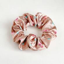 Satin Printed Scrunchie Small Heart Ponytail Hair Tie 2026 New Model - Trái tim đỏ thẫm - Xem 9