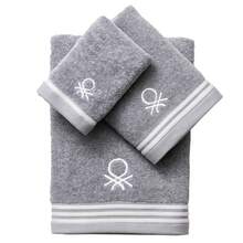 United colors of Benetton SET 3PC TOALLA DE BAÑO (1PC 30X50CM + 1PC 50X90CM + 1PC 70X140CM) 450GSM 100% ALGODÓN GRIS TEVERE - Gris - Ver 1