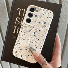 1pc TPU Material Romantic Starry Sky Wandering Pattern Fashionable Phone Case Compatible With Samsung A05s, A12, A13, A14, A14 4G, A15, A21s, A23, A25, A32, A32 5G, A34, A35, A50s, A51, A52, A53, A54, A55, A71, A72, A73, S10, S20 FE, S20 Ultra, S21 Ultra, S22, S22 Plus, S23, S24, Redmi 10C, 12C, Note 10, 11, 12, 13, Pro Plus, Note 8, 9 Pro, Full Protective Soft Phone Cover - White - View 1