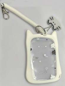 Thick Anti-Fall Cat Silicone Acrylic Photo Card Holder Keychain Student ID Card Campus Card Protective Case Back To School Supplies - Color - View 10