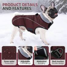 Dog Winter Jacket, Waterproof Dog Coat With Leash Hole, Reflective Adjustable Dog Snow Vest, Warm Fleece Pullover Suitable For Small, Medium And Large Dogs