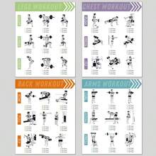 4pcs Strength Training And Muscle Building Fitness Posters, Frameless Design, 8x10 Inches, 2D Flat Pattern, Paper Material, For Leg, Chest, Back, Arm Workout Wall Art Decor, Home Gym, Fitness Posters, Exercise Posters, Suitable For Room Decoration - Multicolor - View 7
