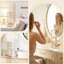 Organizador de Joyas de Metal, 3 Niveles Estante de Joyas Exhibición Organizador de Collares Exhibidor de Joyeria para Anillos, Pendientes, Collares, Relojes, Lápiz Labial, Perfumes - por defecto - Ver 7