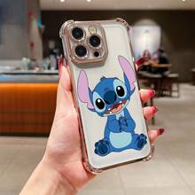 This Disney Lilo & Stitch Phone Case, Featuring Cartoon Characters Like Stitch And Angel, Boasts A Cute And Playful Design, A Simple And Stylish Appearance, And A Smooth And Comfortable Feel. It Offers Camera Protection, A Transparent And Fashionable Back Panel, And Reinforced Corners For Effective Drop Protection, Making It An Ideal Choice For Young People. This Phone Case Is Compatible With IPhone 17/16/15/14/13/...12/11/XR/XS/X Series And SamsungGalaxy S22, S23, S24, And S25 Series Phones. It's The Perfect Gift For Friends And Family. - Blue - View 7