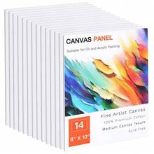 Canvas Boards For Painting 14 Pack, 8x10 Inch Canvases For Painting Art Paint Canvas Panels Gesso Primed White Blank Flat Canvas Boards Acrylics Oil Watercolor Tempera Paints - 8英寸x10英寸 - 查看 1