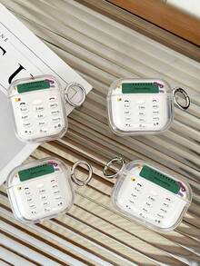 Numeric Painted Transparent Earphone Case With Detachable Buttons, Fashion Bluetooth Headphone Protective Cover Compatible With AirPods, Pro, 3, Pro (2nd Generation), 1/2 - Multicolor - View 1