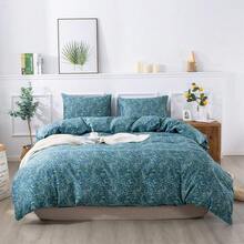 Blue Floral Duvet Cover Queen Soft Cotton Flower Pattern Botanical Bedding Sets 1 Duvet Cover With 2 Pillowcases Vintage Floral Style Variant 2 - 復古花卉 - 查看 2