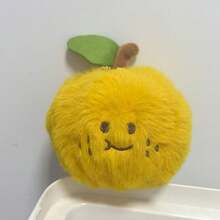 毛绒橘子钥匙扣，解压捏捏乐，逼真剥皮新奇礼物，包包挂饰 - 橘色 - 查看 9