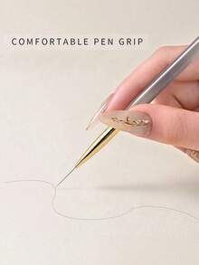 5pcs/Set Ultra Fine Nail Art Detail Pens - Precise Drawing Pens, Easily Outline Complex Lines; Ultra Fine Nail Art Detail Pens; Nail Art Drawing Tools; Nail Art Pens; Brush Design; Easy To Use; Soft & Durable Material; DIY Nail Art - Multicolor - View 7