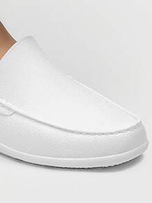 男士休闲白色运动鞋，EVA防溅一体式柔软舒适，平底厚底乐福鞋，防护安全钓鱼鞋，四季皆宜