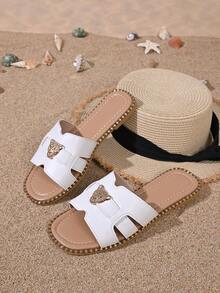 1 Par De Tênis Femininos De Pu Liso, Modelo Slip-On, Para Praia E Skate, Confortáveis E Elegantes Para O Verão. - Branco - Ver 7