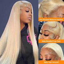 NATAN Unisex Adult Synthetic Lace Front Wig, 13x3 High Temperature Fiber, Straight Hair, Pre-Plucked Hairline, 180% Density, No Glue Needed, Heat Resistant Fiber Wig, Suitable For All - S613 - View 4