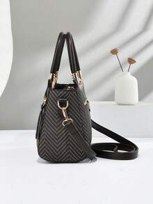 New Elegant Women's Handbag, Classic Stylish Durable Luxury, Spacious Capacity, Shoulder & Crossbody Carry - Coffee - View 3