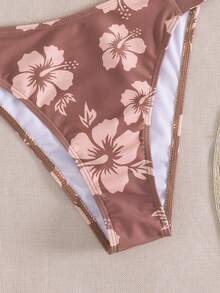 Bộ bikini hai mảnh họa tiết hoa dành cho nữ, kiểu dáng dây mảnh, thích hợp cho kỳ nghỉ biển. - Nhiều màu - Xem 9