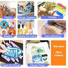 CYPNLMKB Pintura Textil 12 Colores/Juego Apto para Niños y Adultos Para Artes En Ropa Zapatos Y Lienzos 12 Colores/JuegoFashion - 18 Colores/Juego - Ver 4