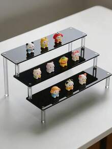 1pc Black Acrylic Multi-Tier Perfume Display Stand, Multifunctional Storage & Organization Rack. Room Decor, Cosmetics Storage.,Makeup Bag,Travel Essential - Black - View 5