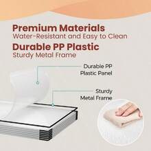 16-Cube Storage Unit, Shoe Rack, Stackable Cubes, Plastic Closet Cabinet, Wardrobe, With Doors, For Bedroom, Office, Easy To Assemble - 白色 - 查看 5