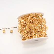 1 Meter Colorful Zirconia Handmade Square-Shaped Zirconia Chain Accessory Jewelry Making Chains For Women Jewelry Making Clothing Shoes And Bags Making Chains Accessory