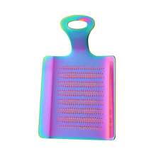 1PC Rallador de Jengibre Rallador de Wasabi Trituradora Molinillo de Ajo de Acero Inoxidable Prensa de Frutas de Cocina Herramienta de Molienda de Jengibre - 1 pieza arcoíris - Ver 13
