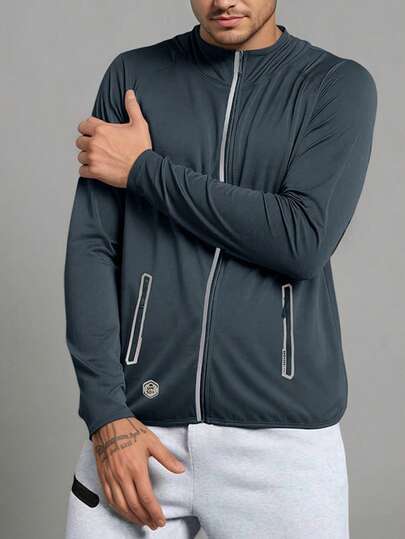 Men's Lightweight Outdoor Sports Jacket, Thin Breathable Sun Protection Coat For Summer