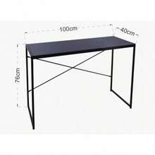 EKE Escritorio Diseño Industrial para Computadora o Laptop Minimalista Ideal Home Office Recamara o Juvenil Fácil Armado con Estructura Resistente Negro - Versión negra - Ver 3