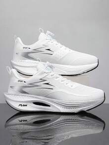 Giày chạy marathon đế carbon unisex - Giày thể thao nhẹ, giảm sốc, đế ngoài bằng cao su chống trượt, thiết kế nút xoay, dễ dàng mang vào và tháo ra, thiết kế cổ thấp thoáng khí, phù hợp cho chạy marathon, tập gym và luyện tập, mọi mùa. - trắng - Xem 18