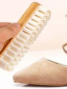 白色橡胶鞋刷，绒毛鞋履清洁刷 - 重型单刷设计，适用于帆布鞋、靴子、运动鞋，轻柔呵护不刮伤，高效家用清洁刷，天鹅绒刷毛，家居必备 - 彩色 - 查看 1