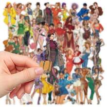 100pcs Pop Art Girl Stickers, Waterproof Stickers For Scrapbooking, Phone Cases, Notebooks, Laptops, DIY Crafts, Back To School Supplies, Gifts - Multicolor - View 2