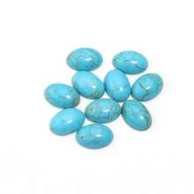 10 件/包天然椭圆形绿松石宝石凸圆形宝石，多种款式尺寸可选，复古风格 DIY 珠宝宝石，适用于项链、戒指、手链，适合手工点缀和镶嵌装饰