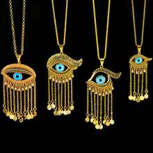 18k Gold Plated Vintage Arabic Style Pendant Necklace, Oval Shape, Bridal Wedding Party Jewelry Gift For Women - Pendant - View 14