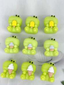 3pcs Dinosaur Erasers Set, Cute 3D Dinosaur & Ice Cream Shaped Erasers - Green - View 5