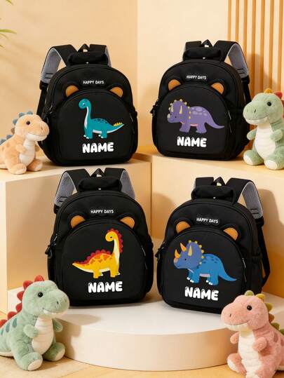 This Custom-Designed Mini Retro-Style Dinosaur Print Zip-Back Backpack Is Perfect For Back-To-School Season. Featuring Side Paneling And An Adjustable Shoulder Strap, It's Suitable For Various Occasions, Easily Holding Everyday Essentials. A High-Quality Bag At An Affordable Price, It's A Perfect Gift Choice. Customizable With A Name Or Holiday Greeting. A Wonderful Christmas, New Year's, Or Birthday Gift For Friends, Classmates, Daughters, Etc.