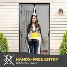 Hands-Free Mag.Netic Screen Door, Heavy Duty, Se- Sealing Screen Door Mesh Protector, Pet And Kidsssss-Friendly, Stay-Open Buckle, Keeps Bugs Out While Letting Nature In, Fits Door Size (36\ X 96\) - 36英寸x96英寸 - 查看 6