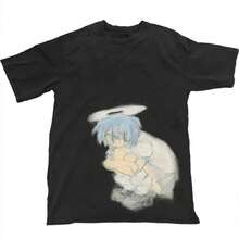 Camiseta de algodón para mujeres, camiseta casual de manga corta, cuello redondo, moda urbana, camiseta de verano, gráfico, estilo Harajuku Y2K - Negro - Ver 10