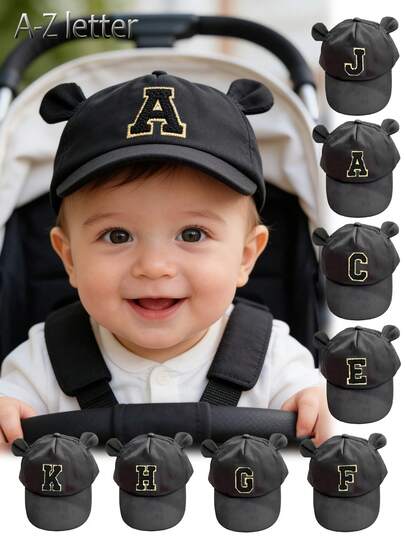 1pc Children 26 Letters Pattern Baseball Cap, Toddler Boys Girls Sun-Shading Hat, Suitable For Outdoor, Everyday Wear, UV Protection