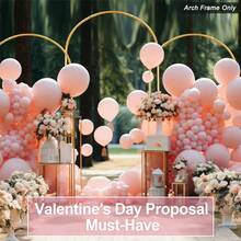 情人节浪漫求婚背景拱门 | 重型黄色金属拱门框架 - 稳固可重复使用（适用于气球、花环和DIY装饰） | 婚礼热门之选 | 易于组装 | 2026年情人节、婴儿派对和生日最佳选择 | 欧盟快速发货 - 多 - 查看 6