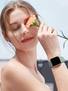4件裝花卉雕刻錶帶，相容 49mm 46mm 45mm 44mm 42mm 41mm 40mm 38mm，波希米亞可愛玫瑰矽膠錶帶，適用 Series Ultra 11 10 9 8 7 6 5 4 3 2 1 SE，女款男款，返校季 - 彩色 - 查看 5
