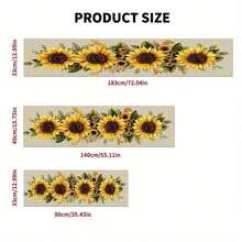 1pcs, Pastoral Style Sunflower Table Runner, Warm Home Decor, High-Quality Table Cloth/Coffee Table Cloth, Fresh And Natural Style, Suitable For Living Room And Bedroom Decoration, Artistic Print, Durable Material, Suitable For All Seasons. - Nhiều màu - Xem 9