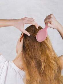 1件女士美发配件 - 新款按摩梳、花朵梳、便携梳、旅行发刷、迷你梳，适合大多数干湿发质 - 彩色 - 查看 3