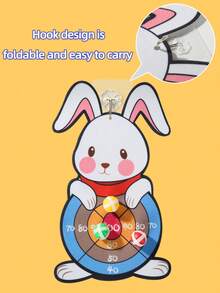 Easter Bunny Target Toss Game Set, Cute Fabric Throwing Game With 3 Balls + 1 Hook, Parent-Child Interactive Family Gathering Easter Party Prop - Multicolor - View 4