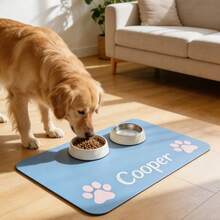 1pc Customized Silicone Pet Placemat - Personalize With Pet Name, Paw Print & Photo Design - Stylish & Comfortable For Home & Patio - For Dog/Cat Lovers - Best New Year & Valentine's Day Gift For Pet Owners